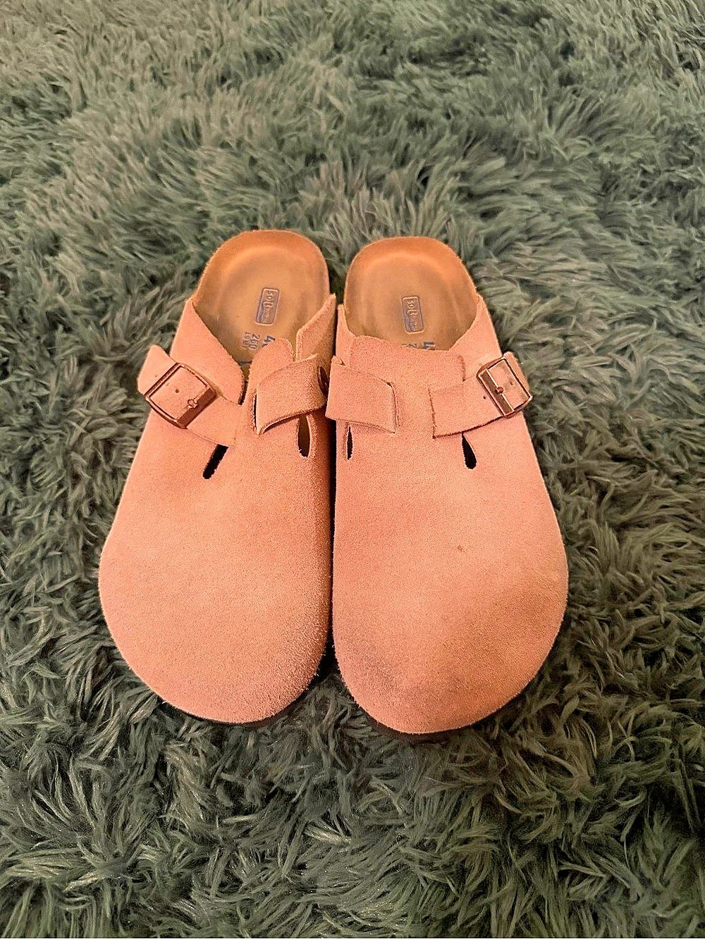 Birkenstock Boston Soft Footbed Suede Leather Clogs Brown EU 40